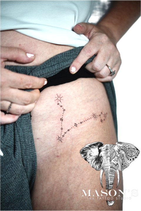 Fine Line Ornamental Chameleon Tattoo Design