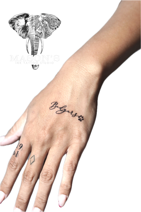 Fine Line Script Tattoo Design