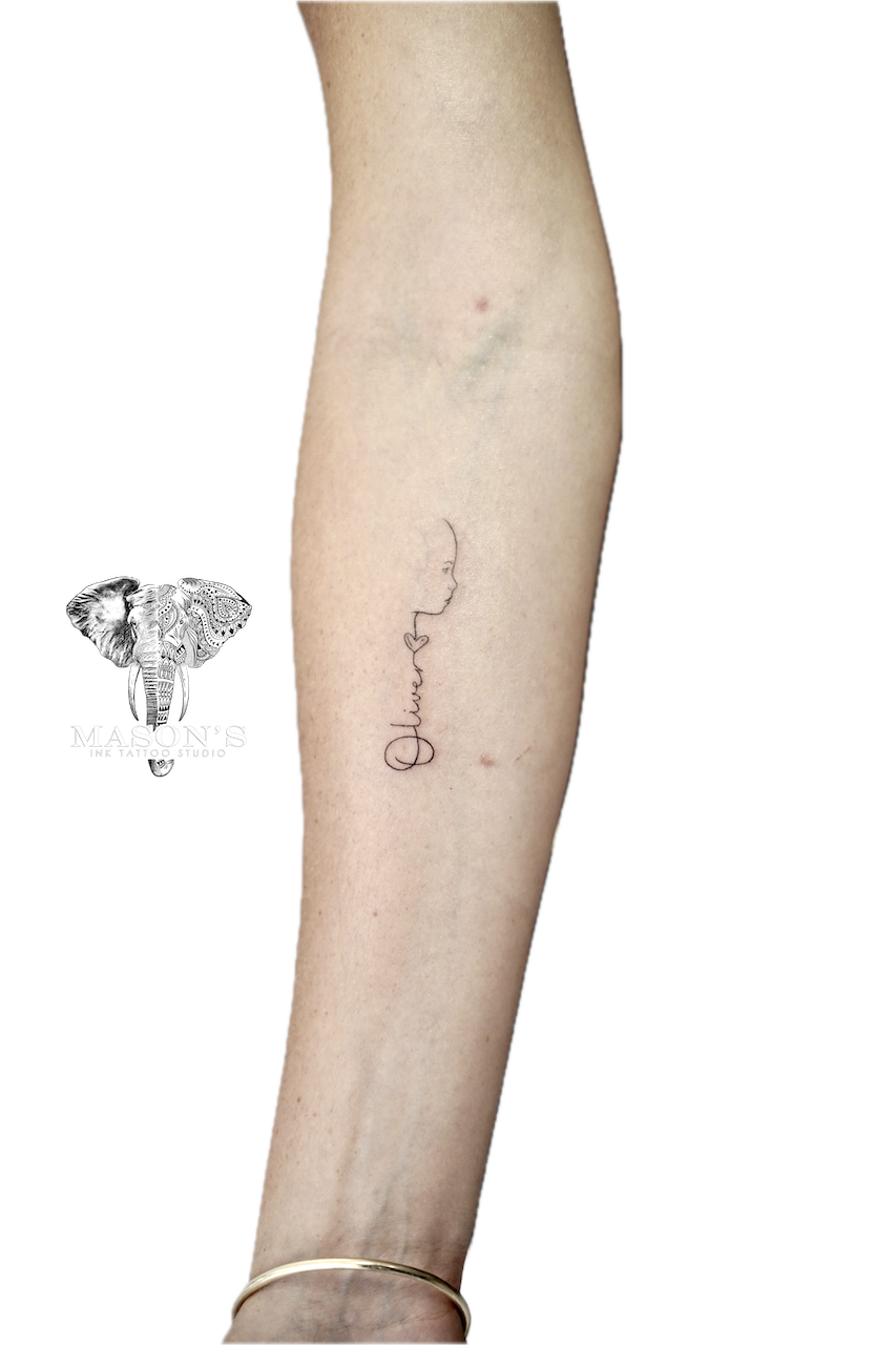 Fine Line Script Tattoo Portfolio
