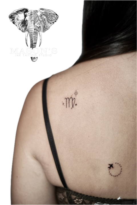 Fineline Scorpio Horoscope Symbol Tattoo Design