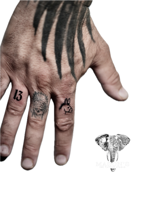 Fineline Horse 13 Number Tattoo Design