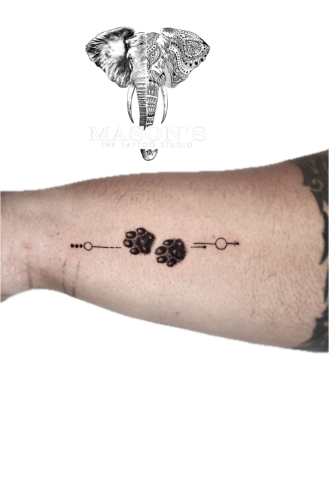 Geometric Paw Tattoo Design