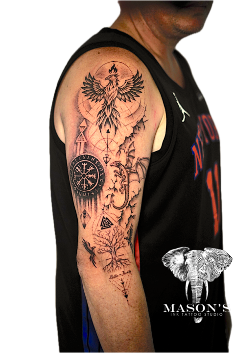 Geometry Tattoo Style Dragon