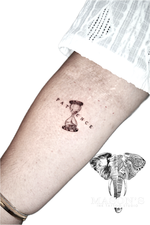 Micro Realism Time of the Earth Script Tattoo Design