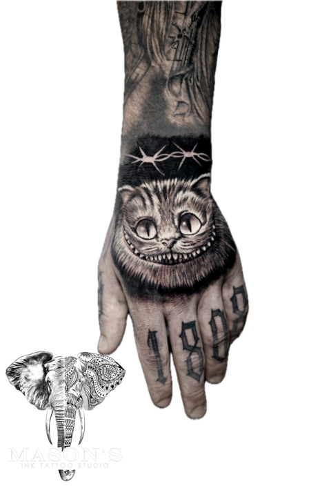 Realism Black and Grey Tattoo Style Cat