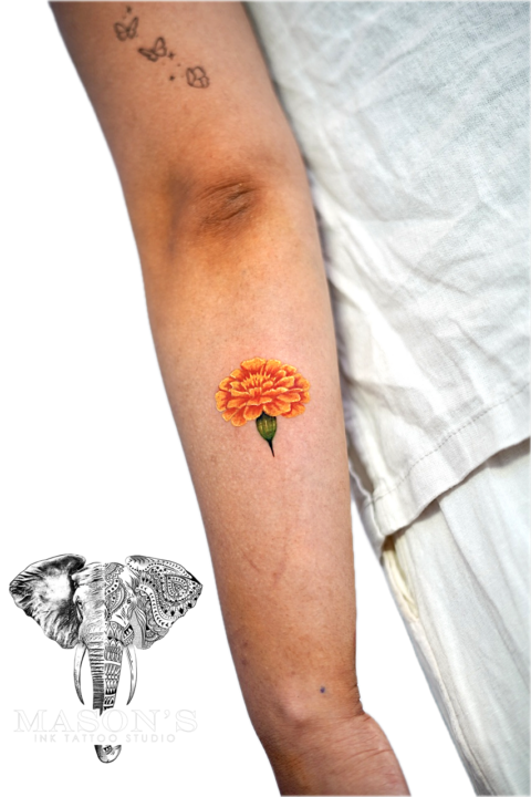 Realism Color Floral Tattoo Design