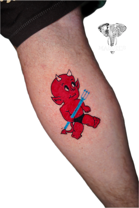 Red Devil Color Tattoo Design