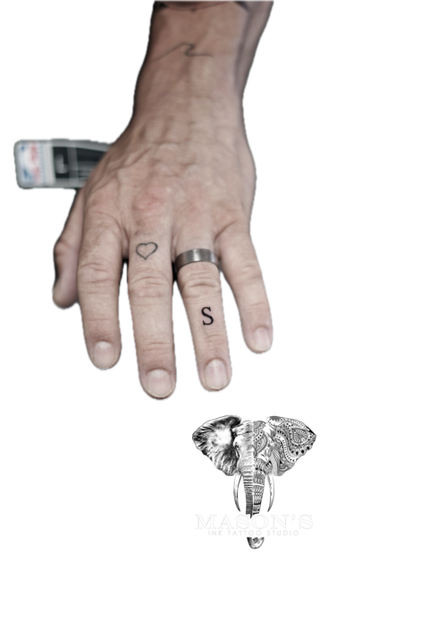 Finger “S” Script Tattoo Design