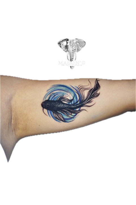 Color Koi Fish Tattoo Design