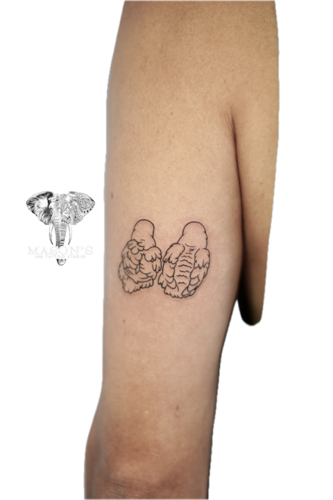 Fine Line Bird Outline Tattoo Design