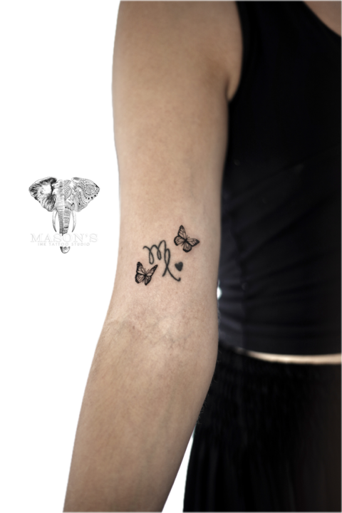 Fine Line Butterfly Tattoo Design