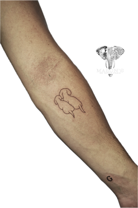 Fine Line Dog Tattoo Design