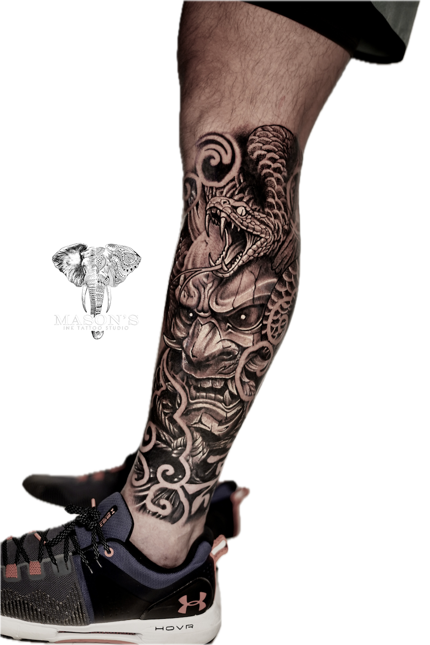 Japanese Hannya Mask Tattoo Design