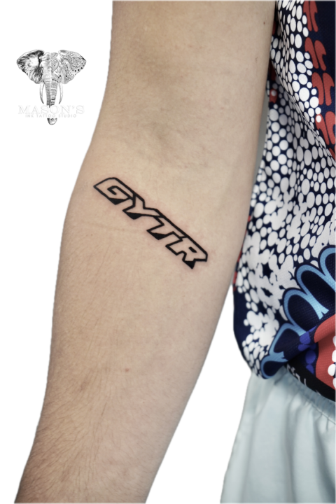 Line Work Script Tattoo Design