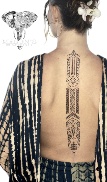 Ornamental Back Tattoo Design