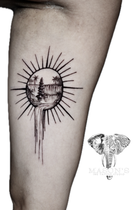 Realism Waterfall Tattoo Design