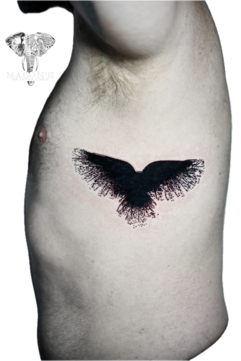 Black Work Eagle Tattoo Design