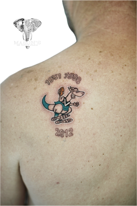Color Kangaroo Tattoo Design