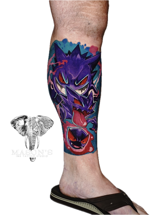 Color Monster Character Tattoo Design