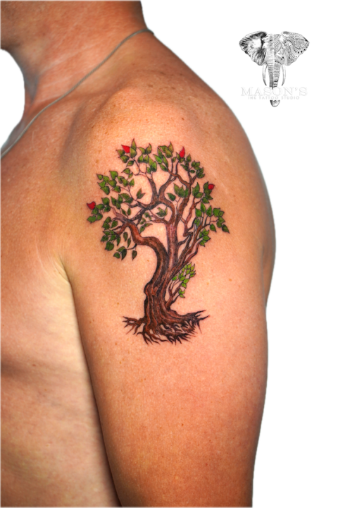 Color Tree Tattoo Design