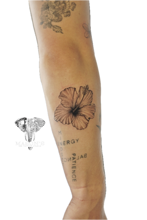 Fine Line Flower Tattoo Design