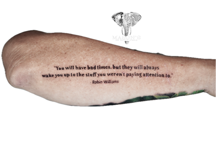 Fine Line Script Tattoo