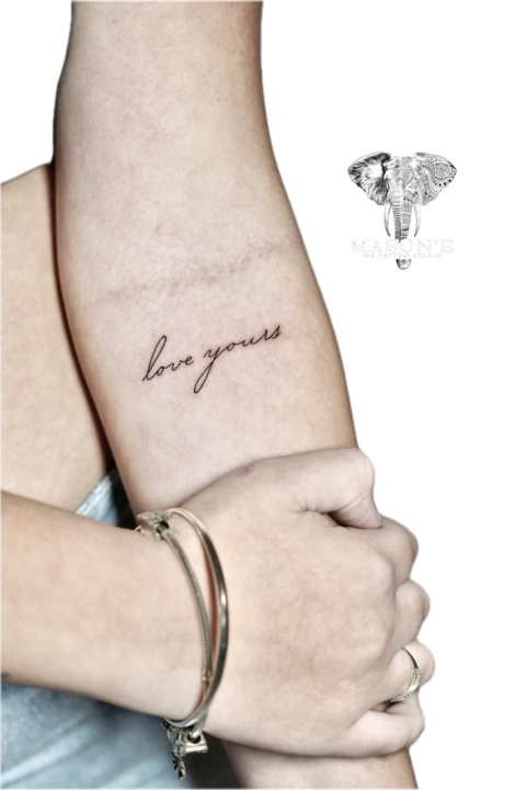 Fine Line Script Tattoo Design