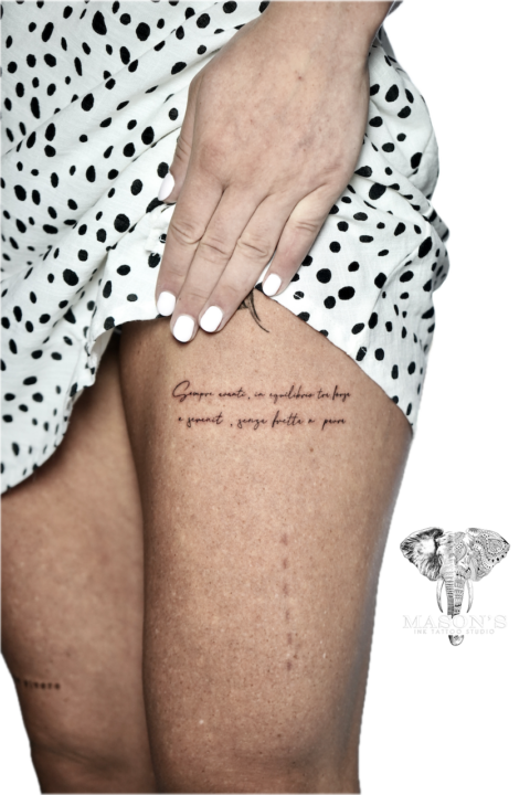 Minimalist Fine Line Script Tattoo Design