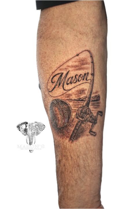 Realism Fishing Gear Tattoo Design