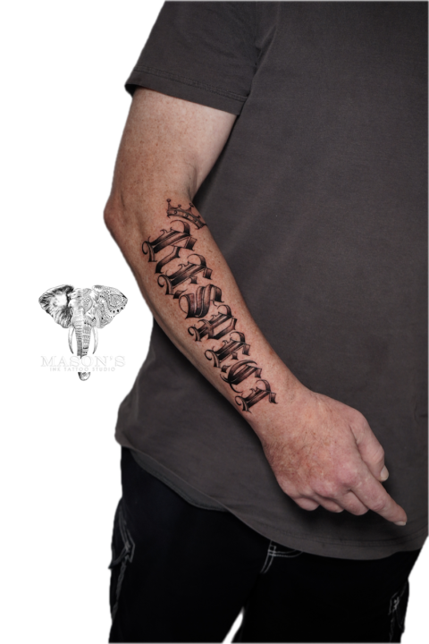 Script Lettering Tattoo Design