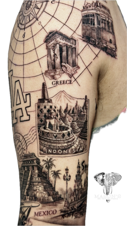 Travel Adventure Realism Tattoo Style