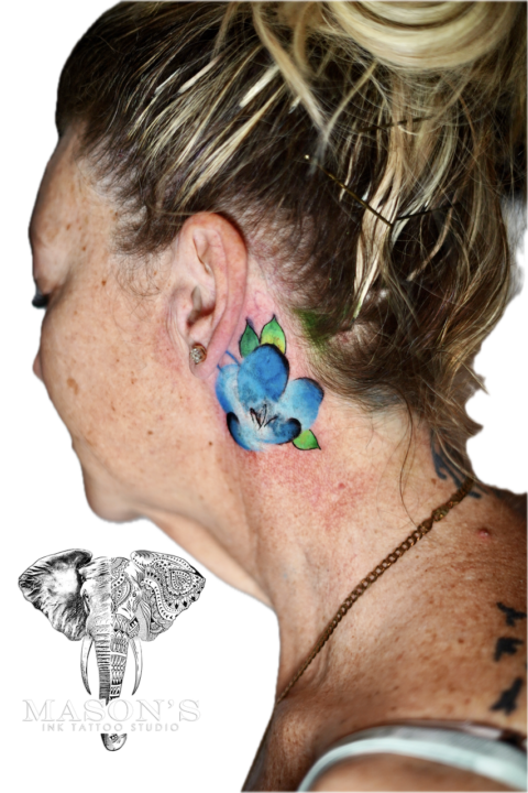 Vibrant Custom Japanese Floral Color Tattoo