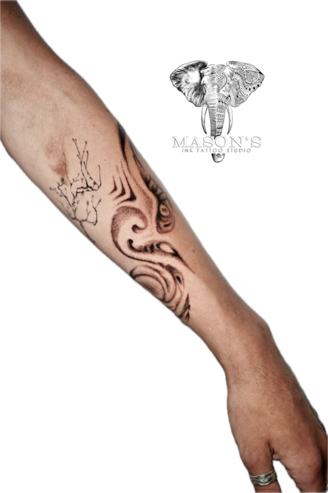 Black and Grey Smoke Tattoo Design