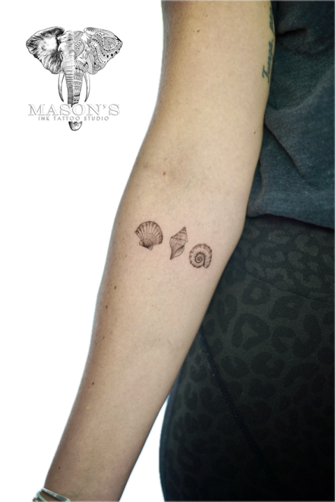 Black and Grey Snail Tattoo Design