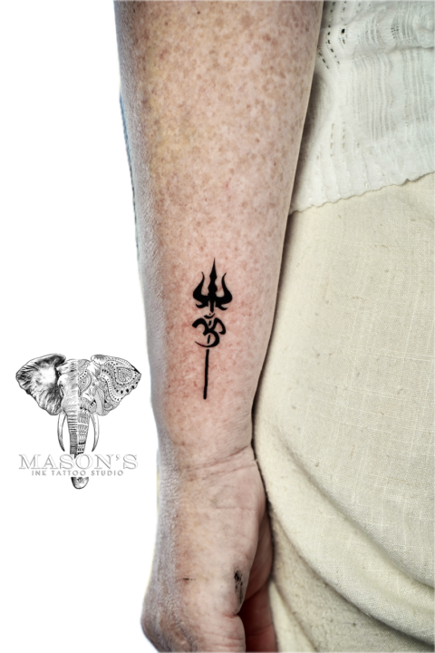 Blackwork Om Symbol Tattoo Design