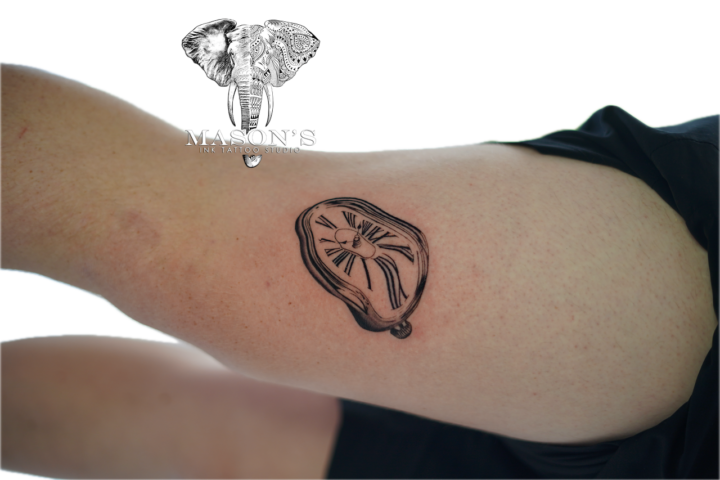 Blackwork Pocket Watch Tattoo Design