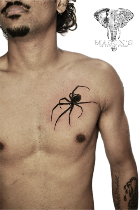 Blackwork Spider Tattoo Design