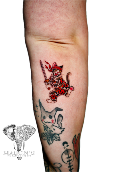Color Cat Tattoo Design