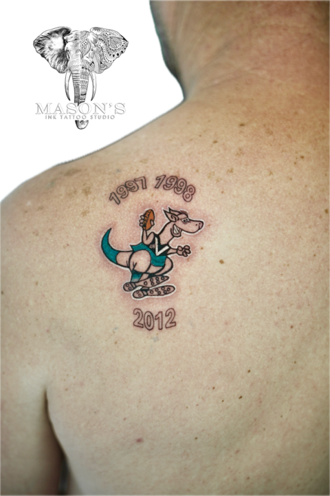 Color Kangaroo Tattoo Design