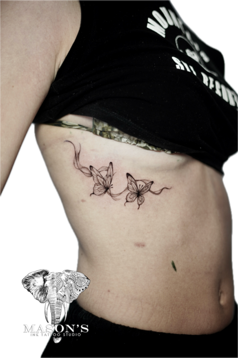 Fine Line Butterfly Tattoo Design