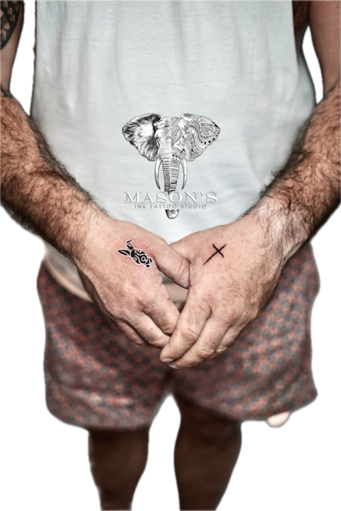Fine Line Cross Tattoo Design