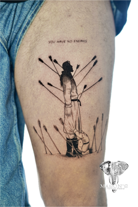 Fine Line Father and Son Tattoo Design