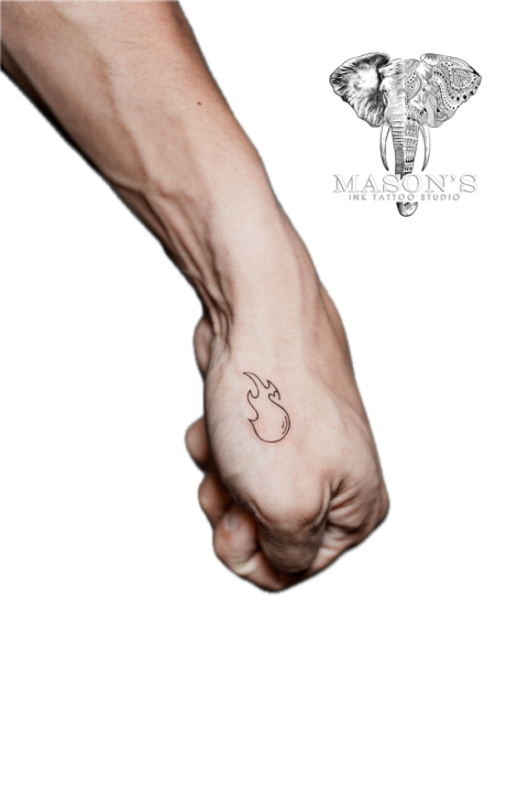 Fine Line Fire Tattoo Design
