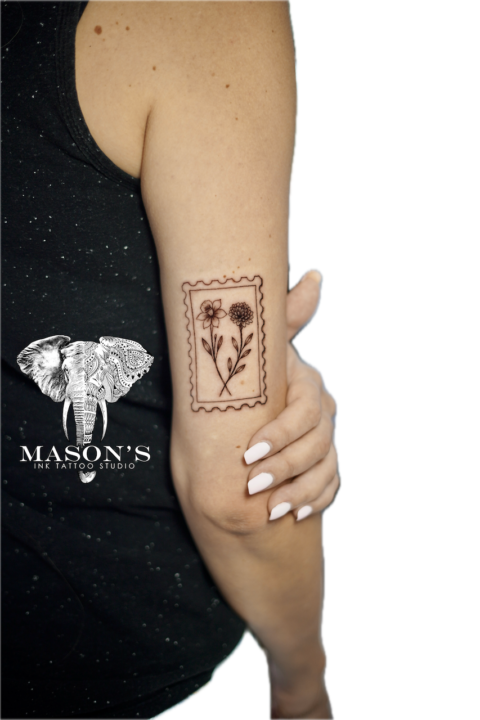 Fine Line Floral Tattoo Design