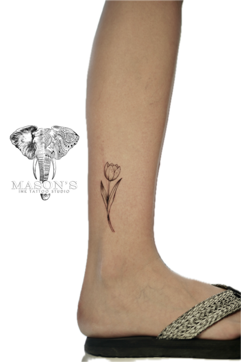 Fine Line Floral Tattoo Design