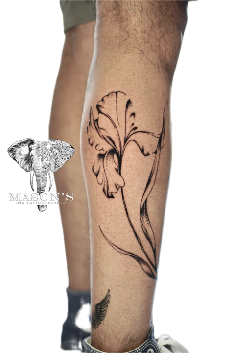 Fine Line Floral Tattoo Design
