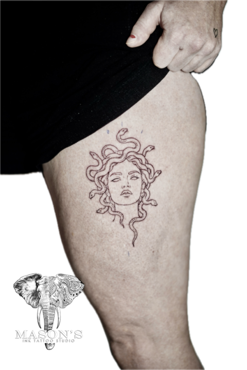 Fine Line Medusa Tattoo Design