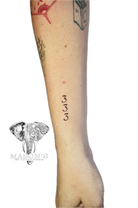 Fine Line Number Tattoo Design