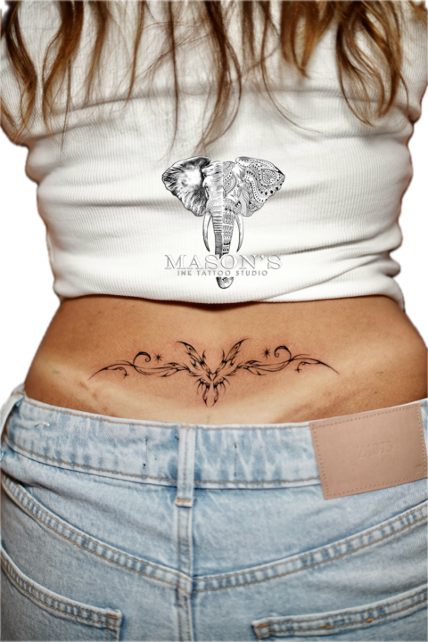 Fine Line Root Tattoo Design