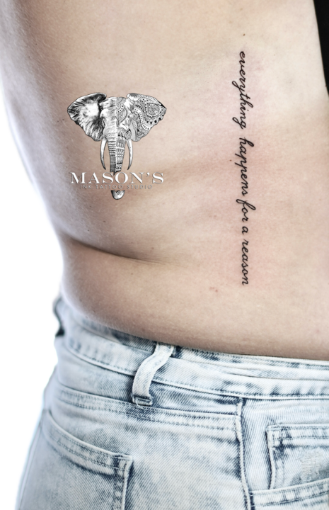 Fine Line Script Rib Tattoo Design